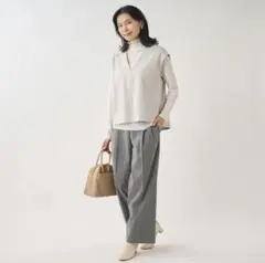 KEYUCA スウェードライク　ベスト　ライトグレー