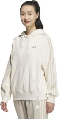 adidas フード付きパーカー クリーム