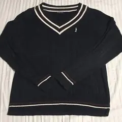 イーストボーイ ネイビー ケーブルニット Vネックセーター 11号 VENUS