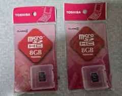 TOSHIBA microSDHC 8GB Class 4×2個