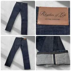 UNITED ARROWS 赤耳デニム W30 革パッチ 濃紺 セルビッジ仕様