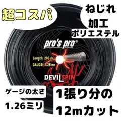 【2張分】pro's pro DEVIL SPIN ガット 12mカット×2点