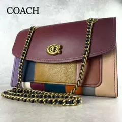 極美品‼︎希少 コーチ 2way チェーンショルダーバッグ C金具 パッチワーク