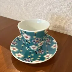 【新品未使用】九谷焼　花柄　お猪口　豆皿　2点セット