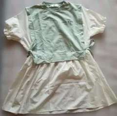 CECIL McBEE　チュニック　160　重ね着風　ミントグリーン　女児　美品
