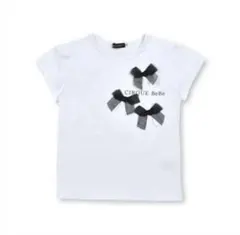 【美品】BeBe リボン Tシャツ ホワイト 90cmのサムネイル