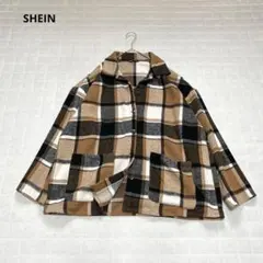 【シーイン】ジャケット　アウター　羽織り　チェック　ブラウン系　M シャツのサムネイル