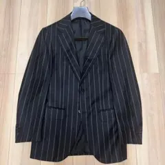 ビームス　ブラックストライプ柄フランネル スーツ FOX BROTHERS のフランネル｜ビームス ハウス 丸の内｜BEAMS