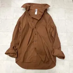 MHL. ブラウン 長袖シャツ Sサイズ　コットン100%