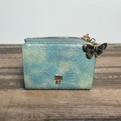 【ANNA SUI】アナスイ ローズハート ミニ財布 コインケース 蝶 グリーンのサムネイル