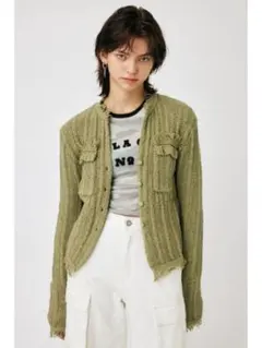 MOUSSY FRINGE KNIT カーディガン