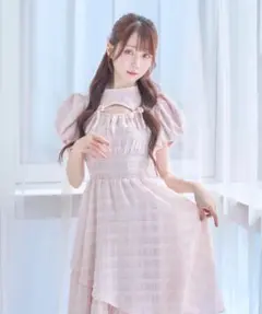 Rosé Muse ロゼミュ Sheer check pleats dress - メルカリ