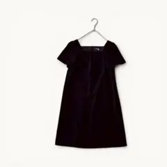 クリアインプレッション カットソーワンピース フレアスリーブ コットン混合 黒のサムネイル