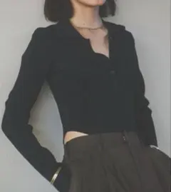 【最終値下げ】HANNE ポロニットボディスーツブラック