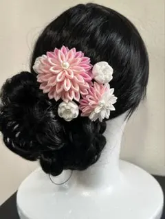 成人式/結婚式/つまみ細工/コーム型/Uピン/髪飾りセット 七五三