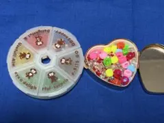 【平成レトロ】San-X Bitsworld小物ケース ハート型ケースビーズ付