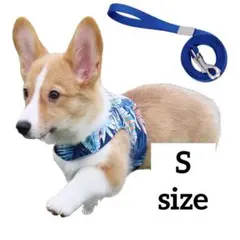 新品✨ ハーネス 胴輪 首輪 犬猫兼用 小型犬 猫ソフト胸あて リード付きS