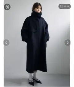 【完売色】FRAY I.D ウールリバーバルマカンコート ネイビー