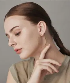 ループピアス50mm CENE フープピアス　サージカルステンレス ゴールド