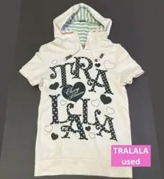 TRALALA トゥララ 半袖パーカー ピンク ロゴ 重ね着 リズリサ
