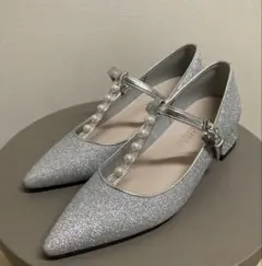 artemis by DIANA パールモチーフTストラップローヒールパンプス