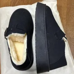 ブラック ムートンブーツ バックル付き