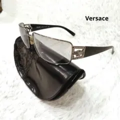 VERSACE ヴェルサーチ サングラス リムレス ラインストーン サイドロゴ
