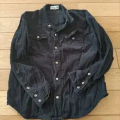 日本製HAND SOME 長袖シャツ 140 ネイビー