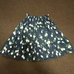 【RAG MART】花柄 ネイビー フレアスカート 90cm