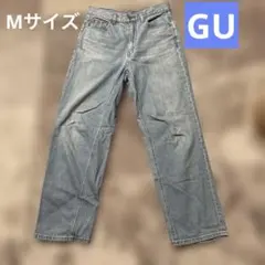 GU ストレートデニム 221-344638 ライトブルー M 綿100%
