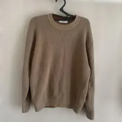 PLUS ONE クルーネックニット ベージュ Sサイズ
