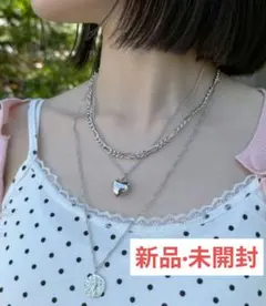 ネックレス 3連 シルバー ハート チェーン ペンダント 【新品】