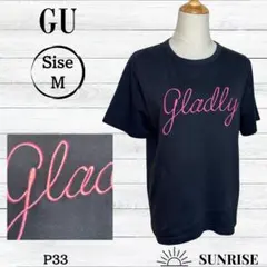 GU ジーユー レディース トップス 半袖 Tシャツ カットソー ネイビー M