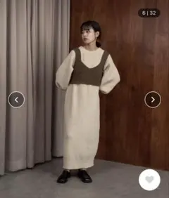 Amiur volume sleeve rib knit opのサムネイル