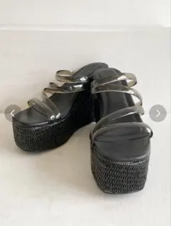 RESEXXY 【新品】クリアウェッジサンダル厚底BLACK・Sサイズ(完売品）のサムネイル