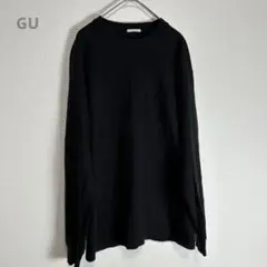 【ジーユー】ロンT ブラック S ゆったり 長袖 Tシャツ コットンのサムネイル