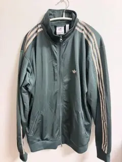 adidas グリーン ジップアップジャージ M
