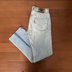 ハリウッドランチマーケット ブルーブルー デニム W32 リペア加工 