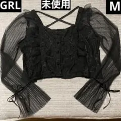 GRL グレイル レース 長袖シースルー トップス 黒 M 未使用
