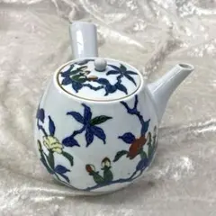 御室焼 北村和善作 茶道具 急須 ポッド水差 水注 赤絵/有田焼 京焼