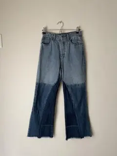 JEANASIS パッチワークフレアデニムパンツ