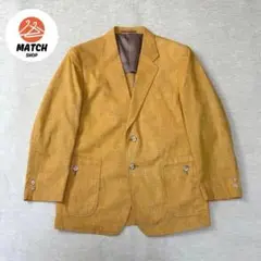 美品　テーラードジャケット　コットン　イエロー　春夏生地　カジュアル　大きめ