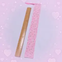ものさし入れ【ピンクのお花】ものさし袋・２年生で使用・30センチものさし袋