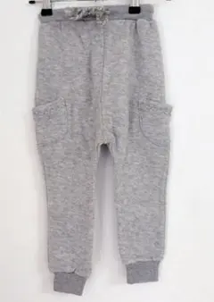 パフパフ パンツ リブ 無地 90 灰 綿 普段着　タグ付