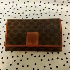 CELINE セリーヌ マカダム柄 トリオンフ がま口 長財布 ブラウン