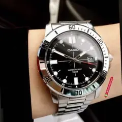 カシオ アナログ腕時計　海外逆輸入　新品　ビッグフェイス　ステンレスモデルのサムネイル