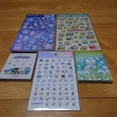 サンリオ けろけろけろっぴ＆はぴだんぶい シール・メモ帳５点セット①