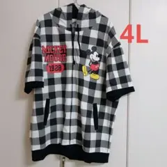 Disney ミッキーマウス チェック柄 パーカー