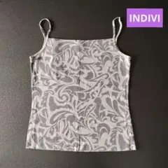 INDIVI プリント キャミソール ペイズリー柄 グレー サイズ38のサムネイル