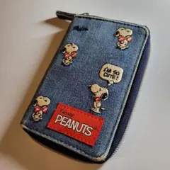 PEANUTSスヌーピー キーケース　デニム　シュルツ　4キー　3カードスロット